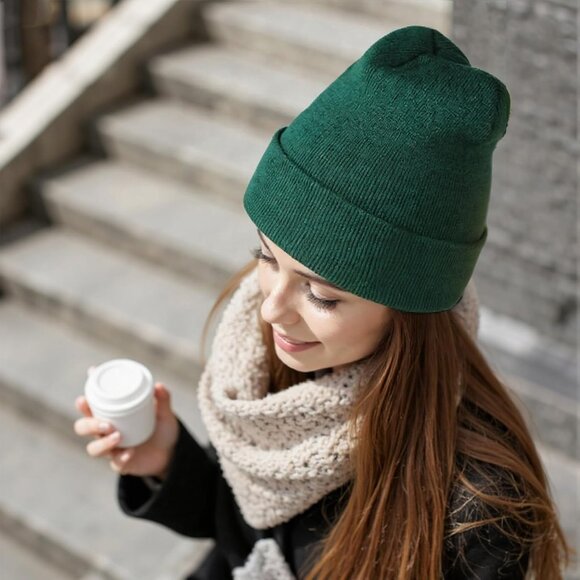 Men's 3-pack Red Beige Green Spring Summer Autumn Winter Slouchy Beanies Hats - Picture 7 of 8